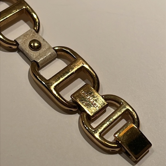 Michael Kors Goldtone White Leather Bracelet Watch - Picture 4 of 9